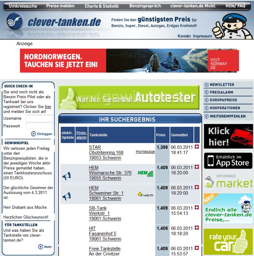 Screenshot Clever-Tanken.de