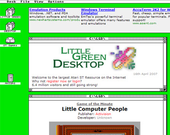 Internetseite Little Green Desktop - zu Ehren des Atari ST