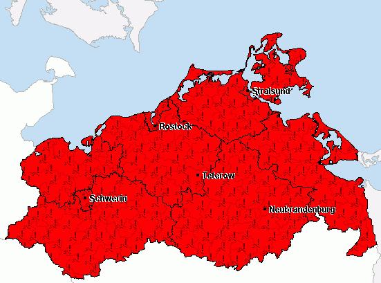 Warnkarte von unwetterzentrale.de