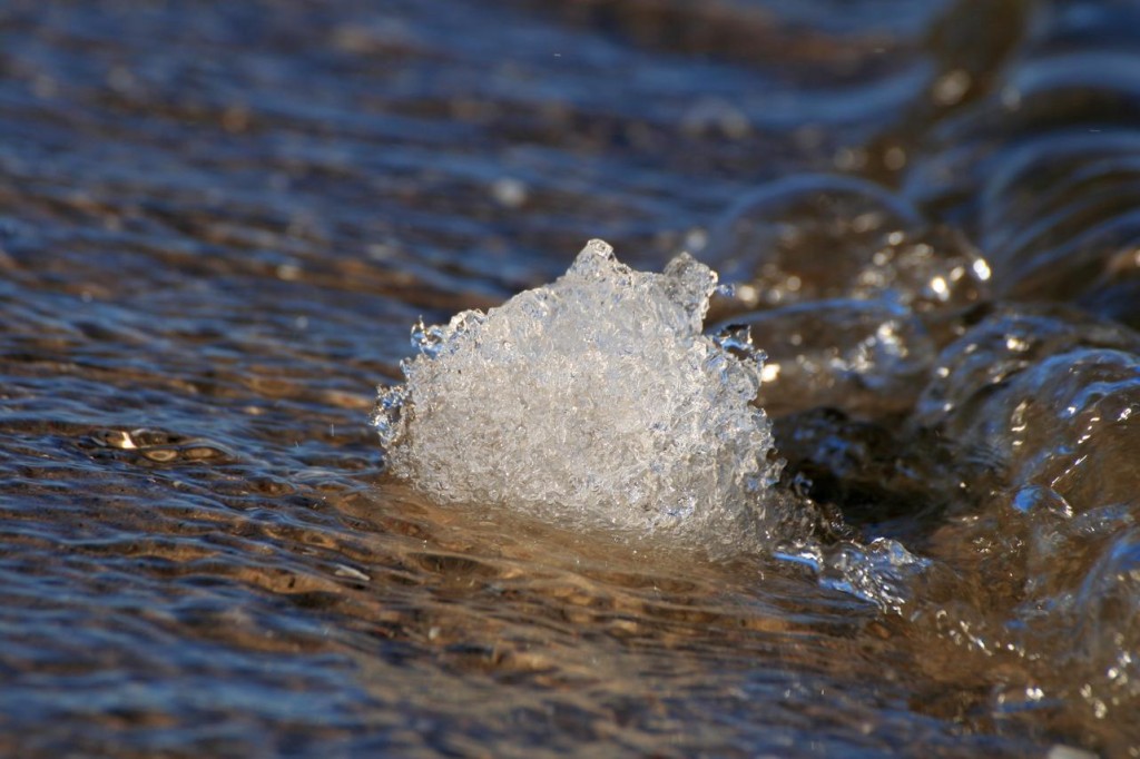 Eisklumpen im Wasser