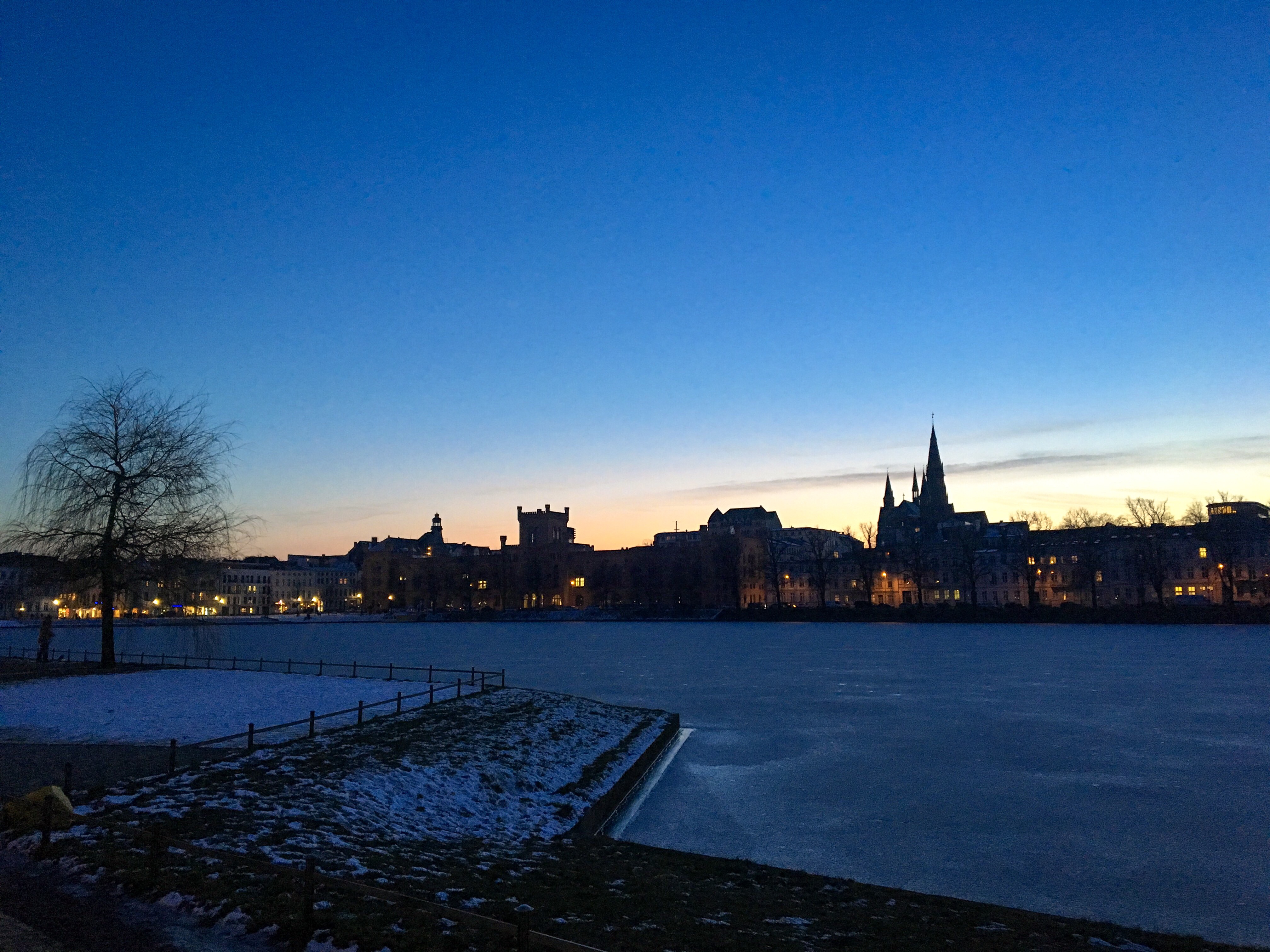 Schwerin Pfaffenteich Winter Eis